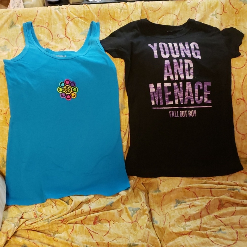 4pc leggings&tops size lg 11-13